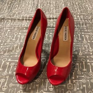 Steve Madden Patent Leather Felicite Peep-Toe Pump
